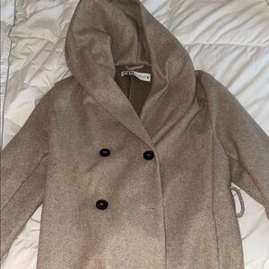 Zara Beige Hooded Jacket